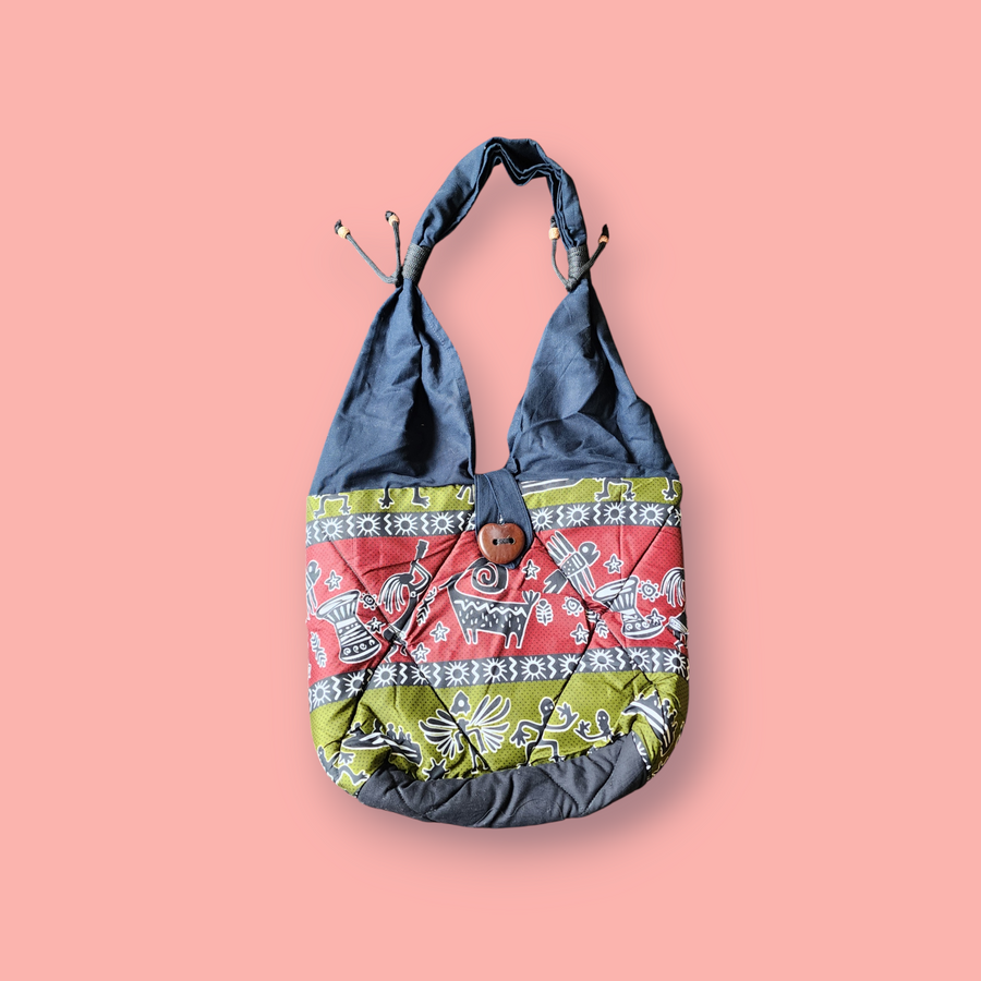 African Print Shoulder Tote Bag